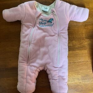 Baby Merlin’s Magic Sleepsuit Pink Fleece
